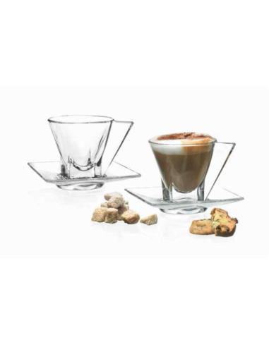 Filiżanki ze spodkami 2 sztuki 190ml RCR Fusion cappucino