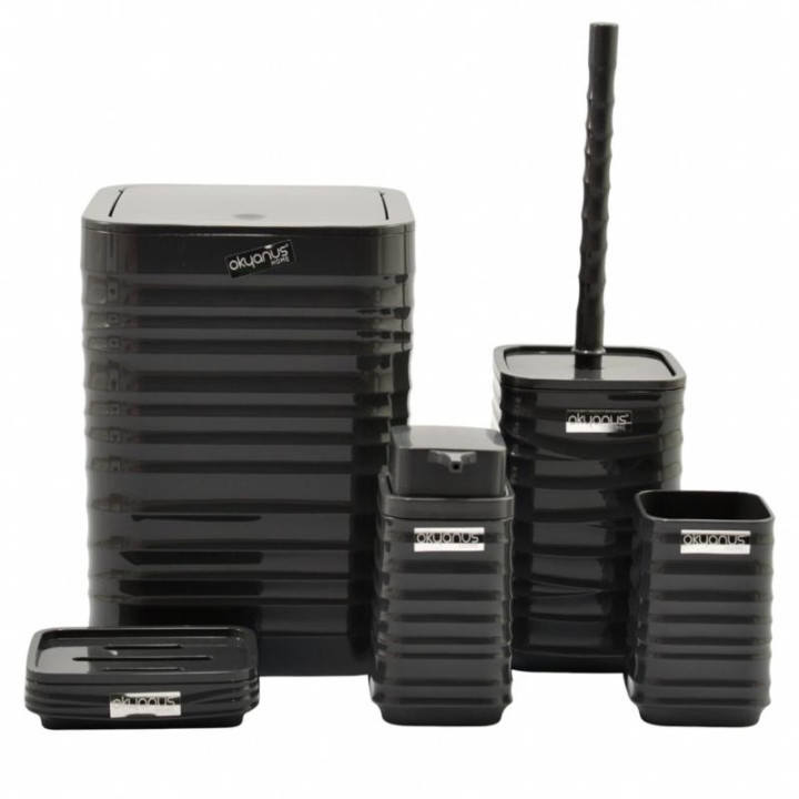 Łazienkowy zestaw 5 części kwadrat antracyt 4400