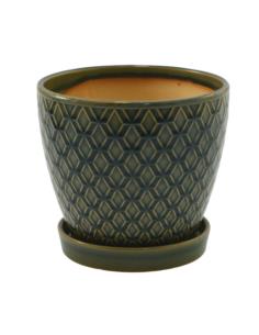 Doniczka ceramiczna z podstawką 17cm h-15cm ASC23237 mix