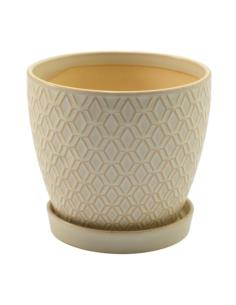 Doniczka ceramiczna z podstawką 17cm h-15cm ASC23237 mix 2