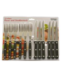Sztućce do steków pizzy grilla 12 elementów SSW 477334
