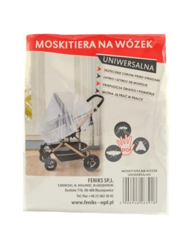 Moskitiera na wózek uniwersalna biała