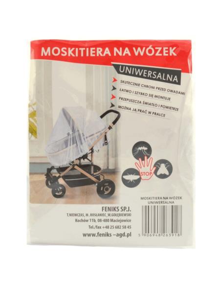Moskitiera na wózek uniwersalna biała
