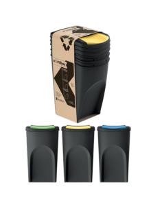 Kosze na śmieci 3x35L Sorti box czarny IKWB35S3-S411