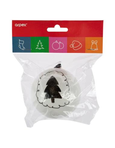 Bombka plastik 7,5cm Black and White mix
