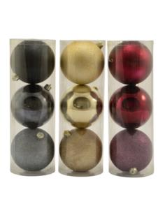 Bombki 3szt 10cm w tubie 3270 mix