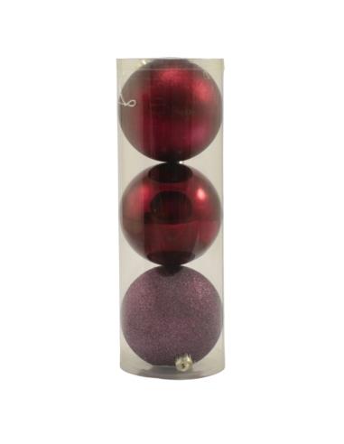 Bombki 3szt 10cm w tubie 3270 mix