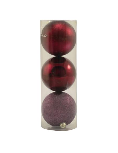Bombki 3szt 10cm w tubie 3270 mix