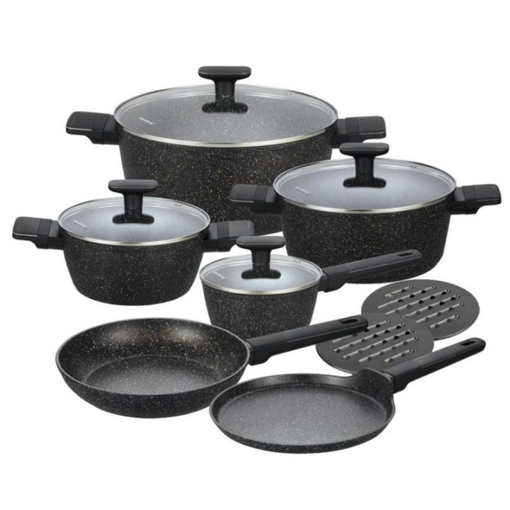 Garnki 12 elementów granit Klausberg KB-7830