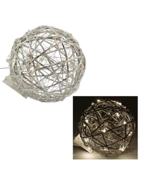 Ozdoba bożonarodzeniowa Kula LED 15cm srebrna