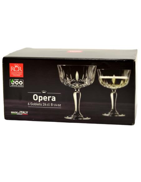 Kieliszki do szampana 240ml 6szt Opera płaski RCR