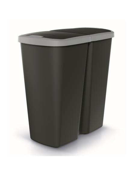 Kosz do segregacji śmieci 45L Compacta Duo czarny NDAB45