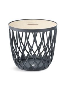 Stolik z koszem Uniqubo antracyt 33x29cm mały IKUB20T