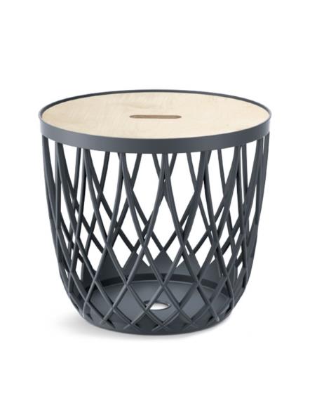Stolik z koszem Uniqubo antracyt 33x29cm mały IKUB20T