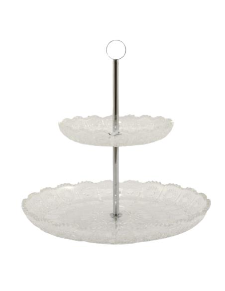 Patera kryształ 30cm h-32cm 2-poziomowa BOR/PAT