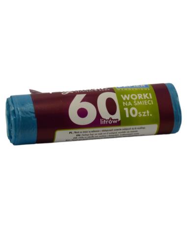 Worki na śmieci 60L 10szt niebieskie Prymusik