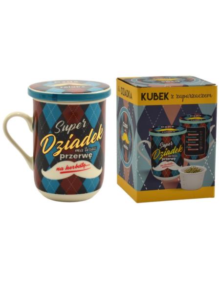 Kubek zaparzacz 330ml Dzień Dziadka Super Dziadek ma teraz przerwę na herbatę