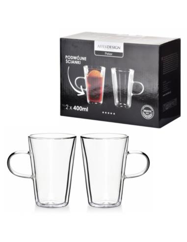Kubki Peter 2 sztuki 400ml HTID0324 podwójne ścianki