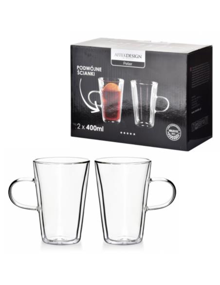 Kubki Peter 2 sztuki 400ml HTID0324 podwójne ścianki