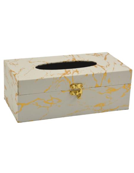 Pojemnik na chusteczki 25x13x9,5cm biało-złoty