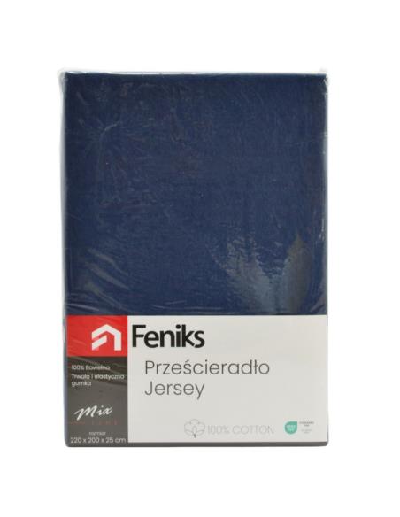 Prześcieradło Jersey 200x220cm granat