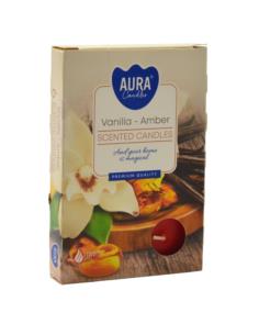 Świeca Tealight Vanilia Bursztyn 6 sztuk