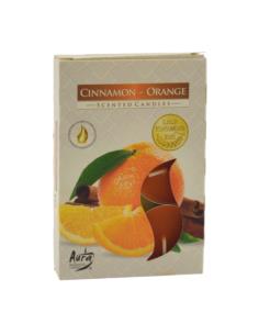 Świeca Tealight Pomarańcza-Cynamon 6 sztuk