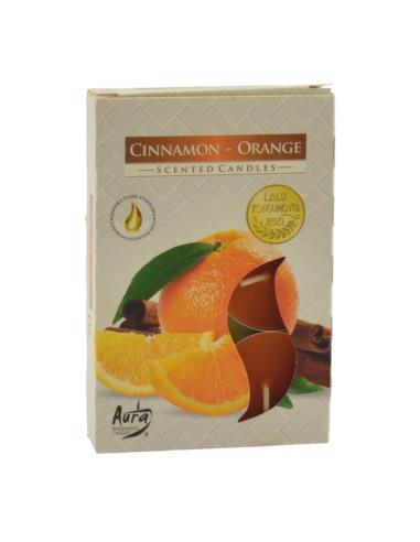 Świeca Tealight Pomarańcza-Cynamon 6 sztuk