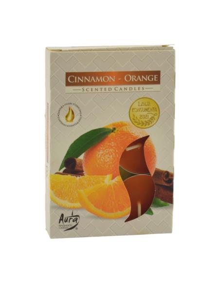 Świeca Tealight Pomarańcza-Cynamon 6 sztuk