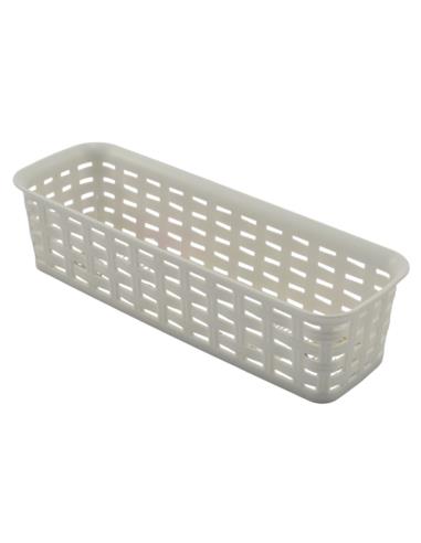 Koszyk plastikowy rattan 24x8x6cm biały
