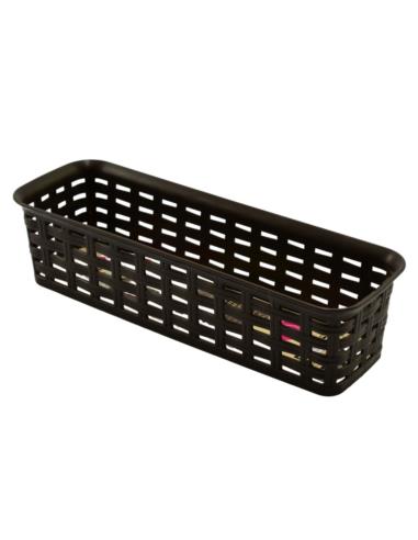 Koszyk plastikowy rattan 24x8x6cm brązowy