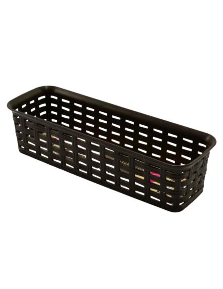Koszyk plastikowy rattan 24x8x6cm brązowy