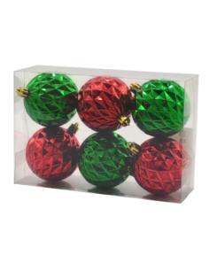 Bombki plastikowe 60mm 6 sztuk mix