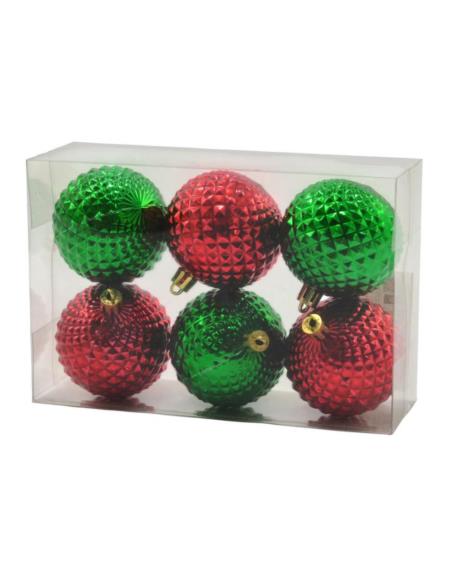 Bombki plastikowe 60mm 6 sztuk mix