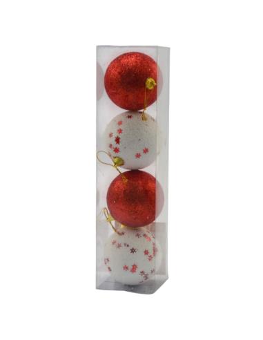 Bombki plastikowe 8cm 4 sztuki