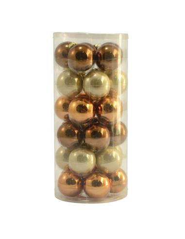 Bombki 30szt 6cm gładkie miedziane GB630 szklane