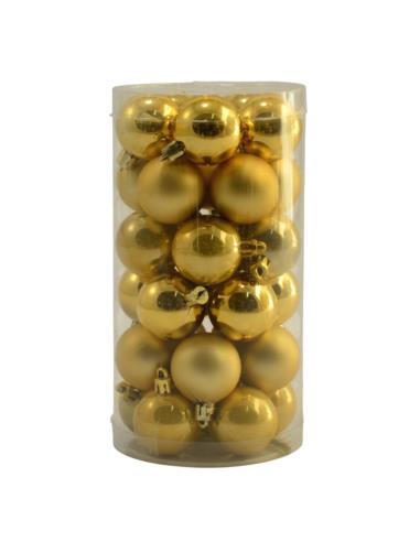 Bombki 30szt 4cm gładkie złote SPB630