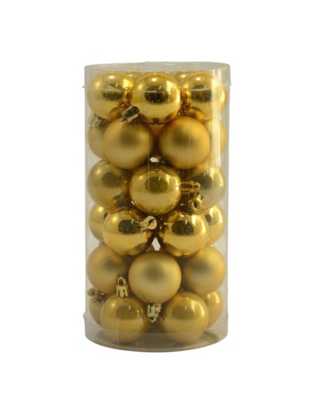 Bombki 30szt 4cm gładkie złote SPB630