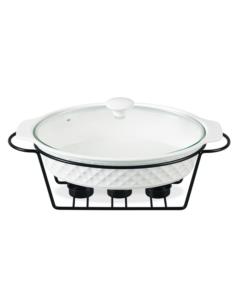 Brytfanna z podgrzewaczem 37,5cm 2,3L Maestro MR-11559-74 biała