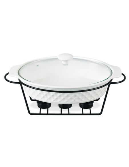 Brytfanna z podgrzewaczem 37,5cm 2,3L Maestro MR-11559-74 biała