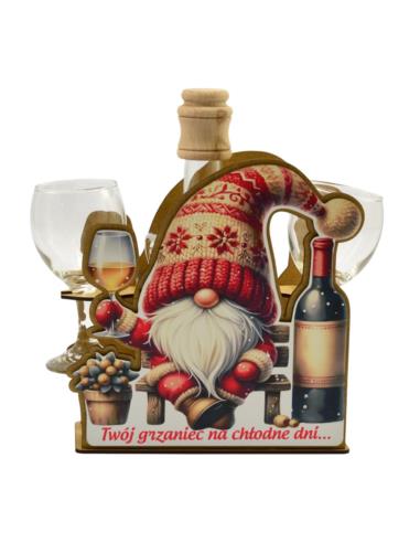 Karafka szklana Mikołaj GRZANIEC 850 +2 kieliszki do wina