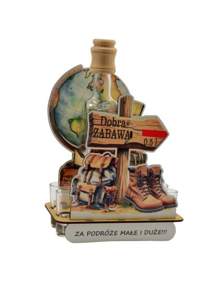 Karafka szklana Podróże 852 +6 kieliszków