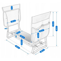 Taboret klęcznik ogrodowy 59x27x49cm czarny 992207