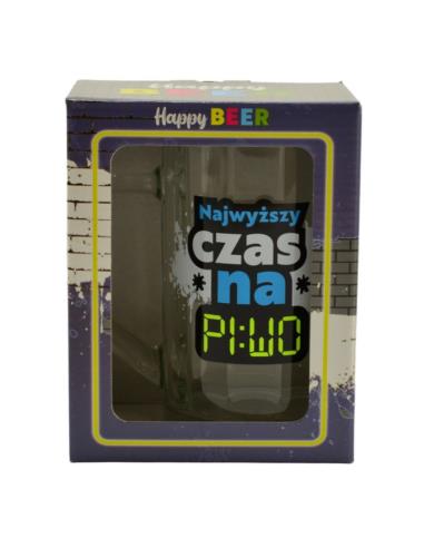 Kufel szklany 500ml Dzień Chłopaka "Najwyższy czas na piwo"