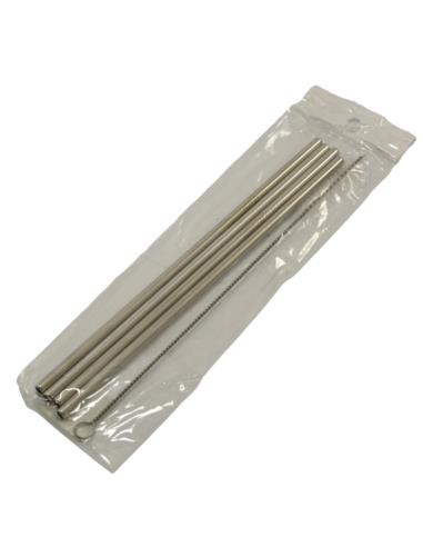 Słomki do napojów metalowe 4szt +szczotka