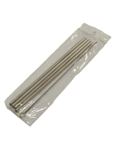Słomki do napojów metalowe 4szt +szczotka