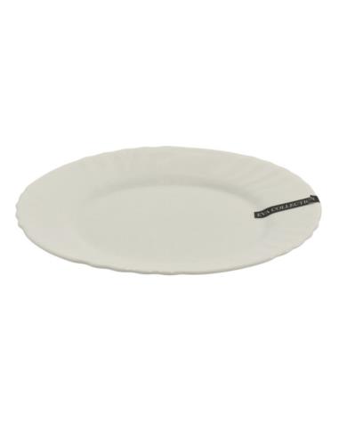 Talerz Eva deserowy 19cm biały szkło hartowane