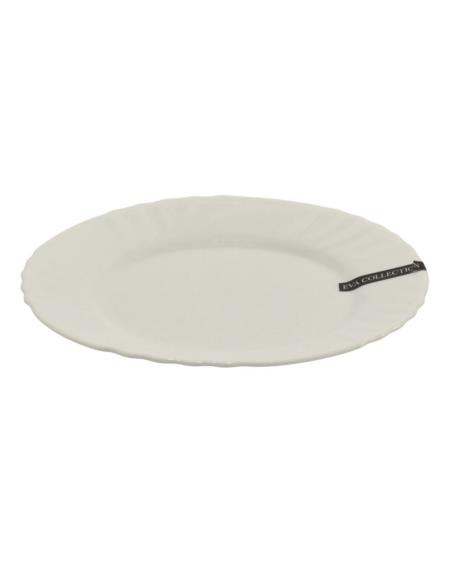 Talerz Eva deserowy 19cm biały szkło hartowane