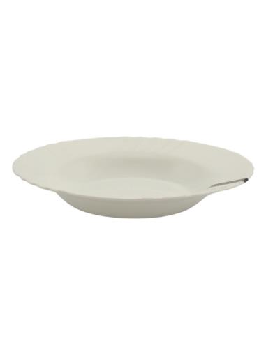 Talerz Eva głęboki 23cm biały szkło hartowane