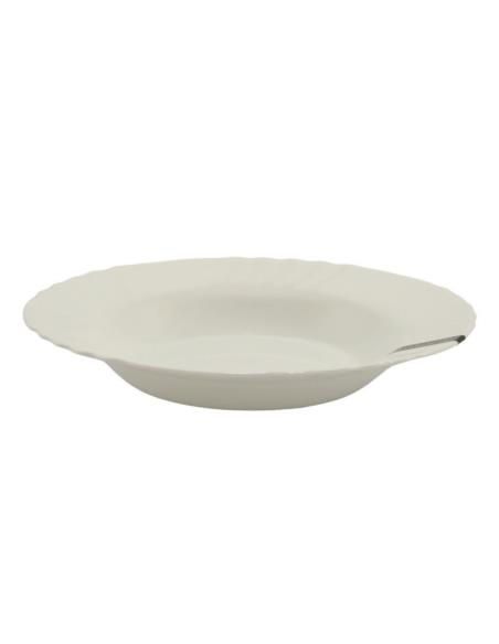 Talerz Eva głęboki 23cm biały szkło hartowane